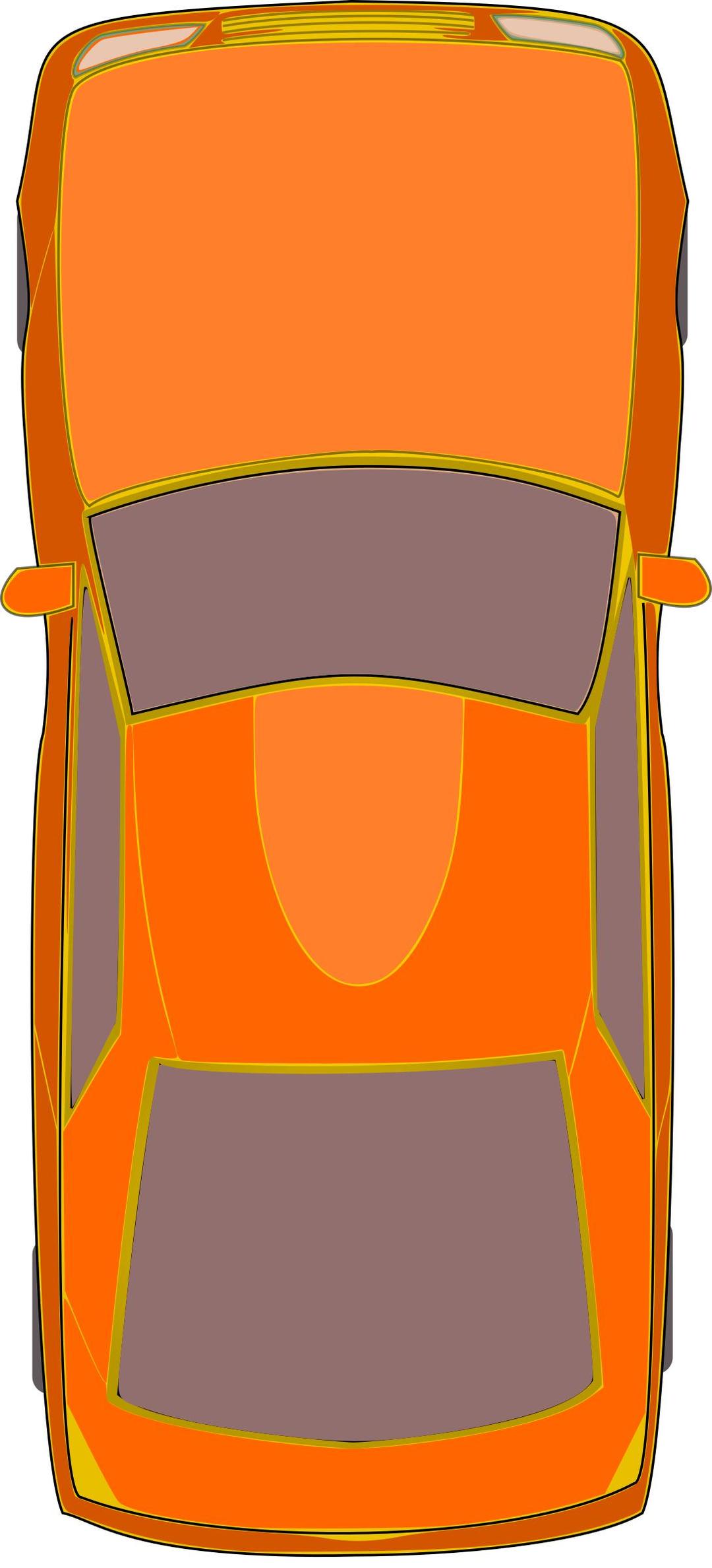Orange Car (Top View) png transparent