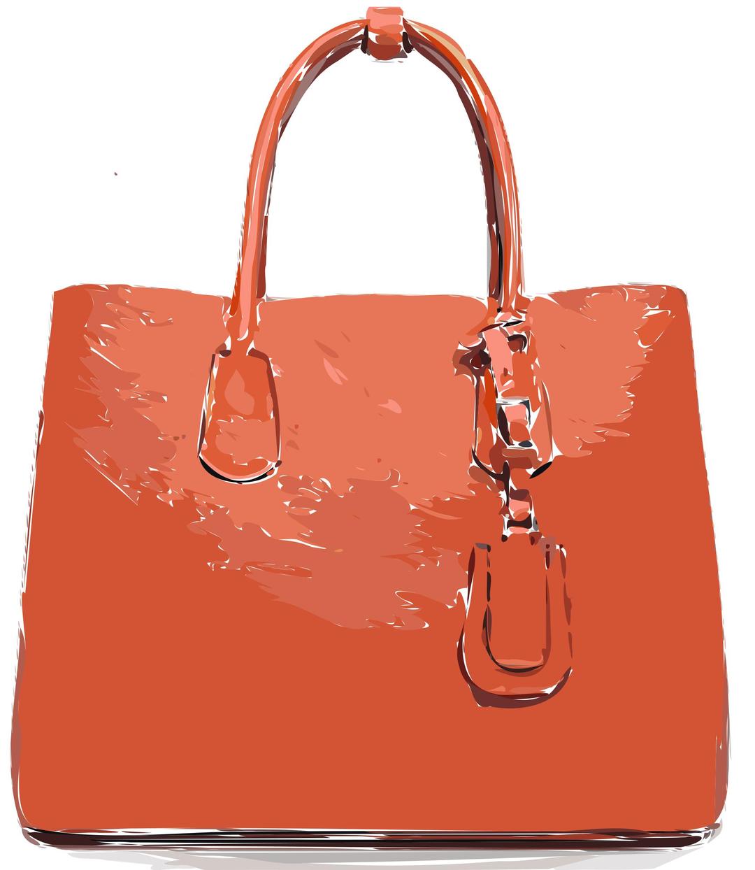 Orange Flat Leather Bag png transparent