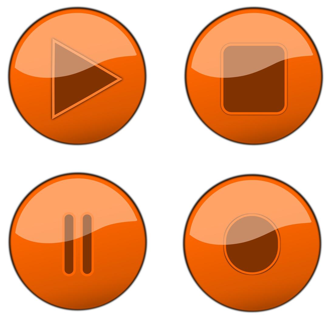 Orange Glossy Buttons png transparent