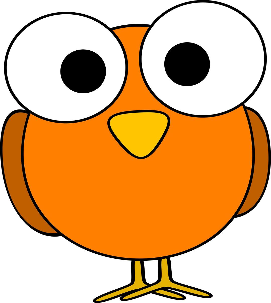 Orange googley-eye bird png transparent