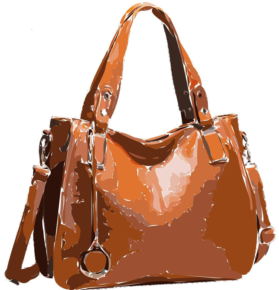 Orange handbag all leather no logo png transparent