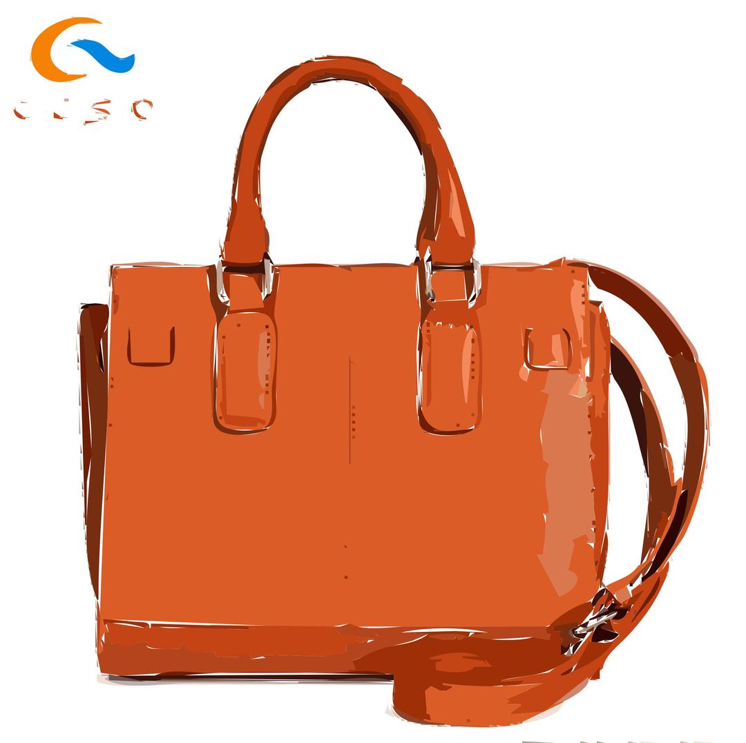 Orange Handbag with Logo png transparent