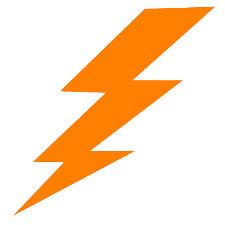 Orange Lightning Bolt png transparent