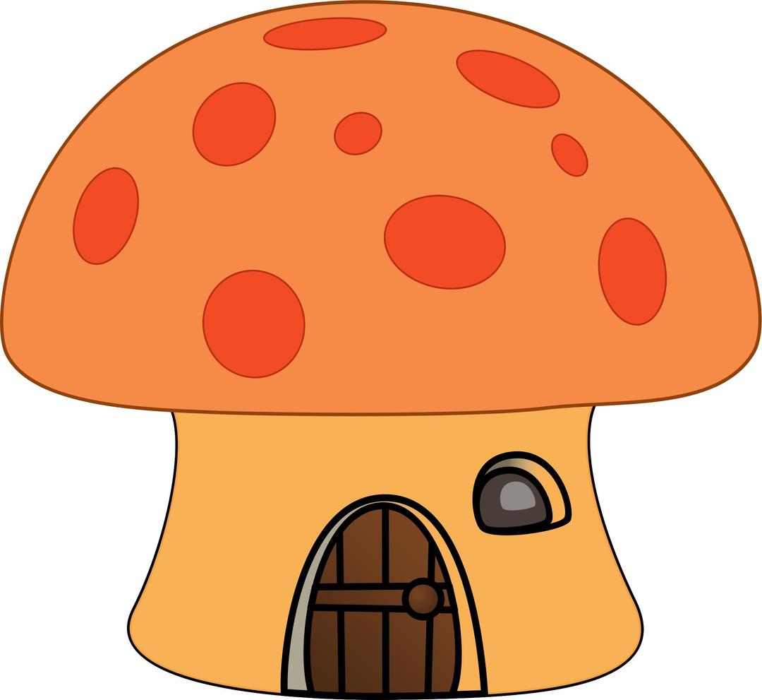 Orange mushroom house png transparent