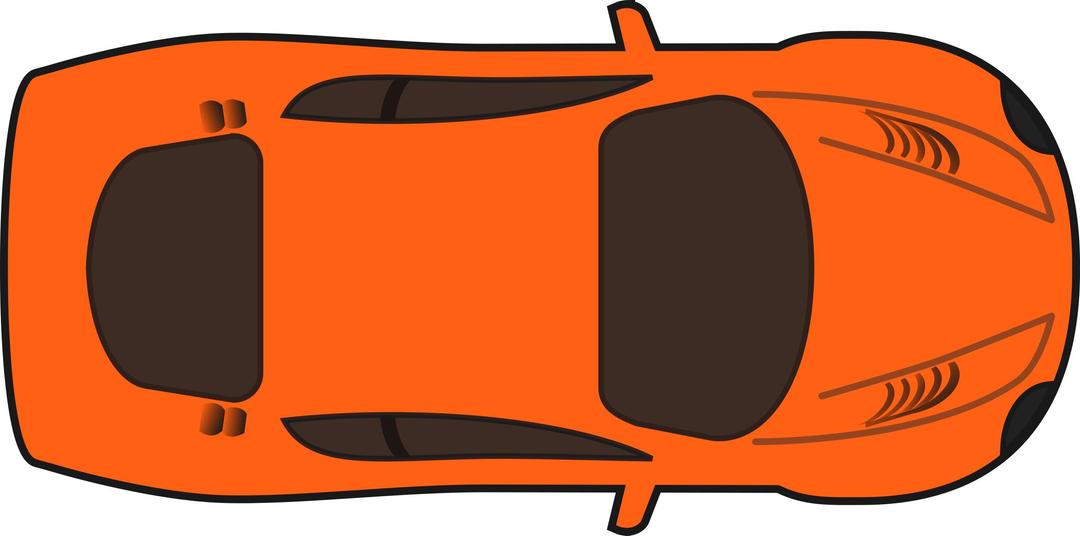 Orange Racing Car (Top View) png transparent