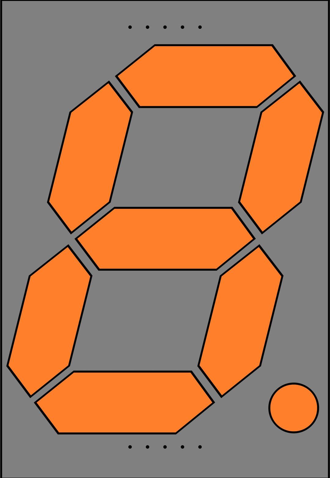 Orange Seven Segment Display: Eight png transparent