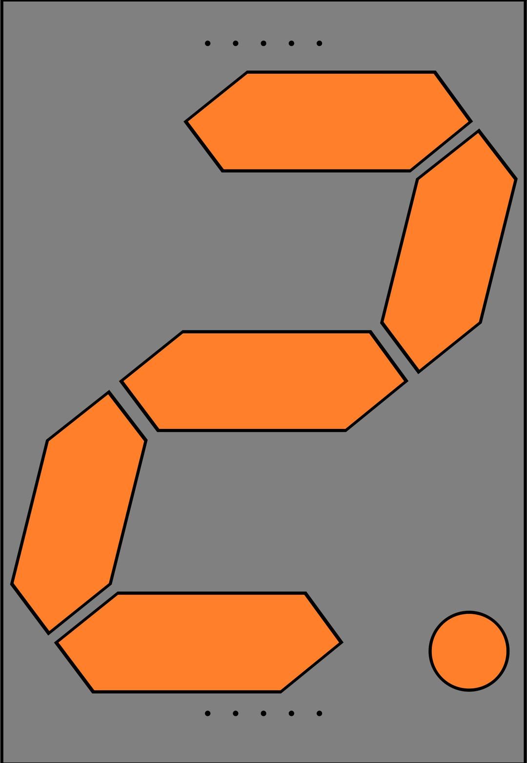Orange Seven Segment Display: Two png transparent