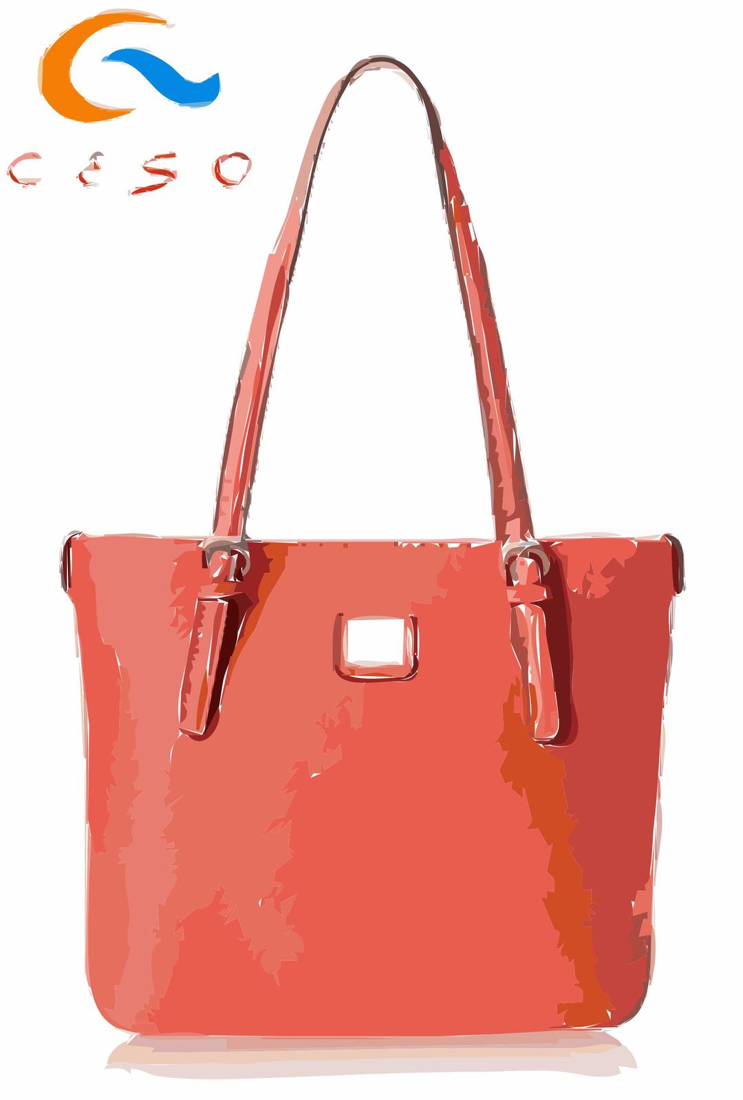 Orangish Red Bag with Logo png transparent