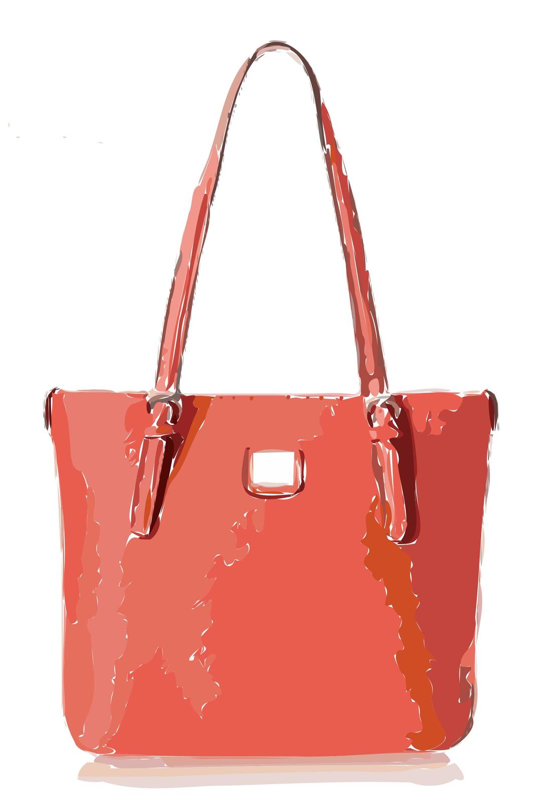 Orangish Red Handbag png transparent