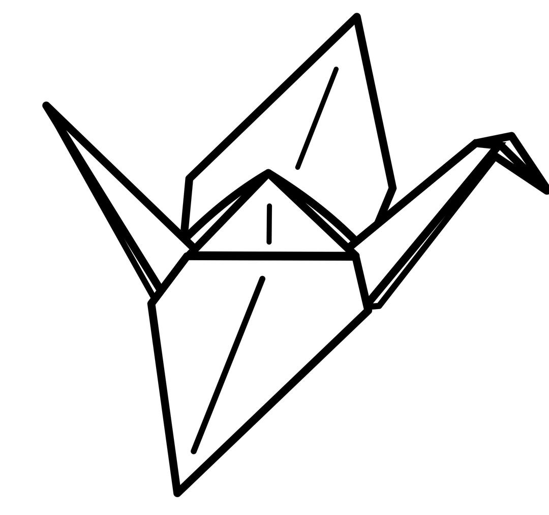 Origami Crane (white) png transparent