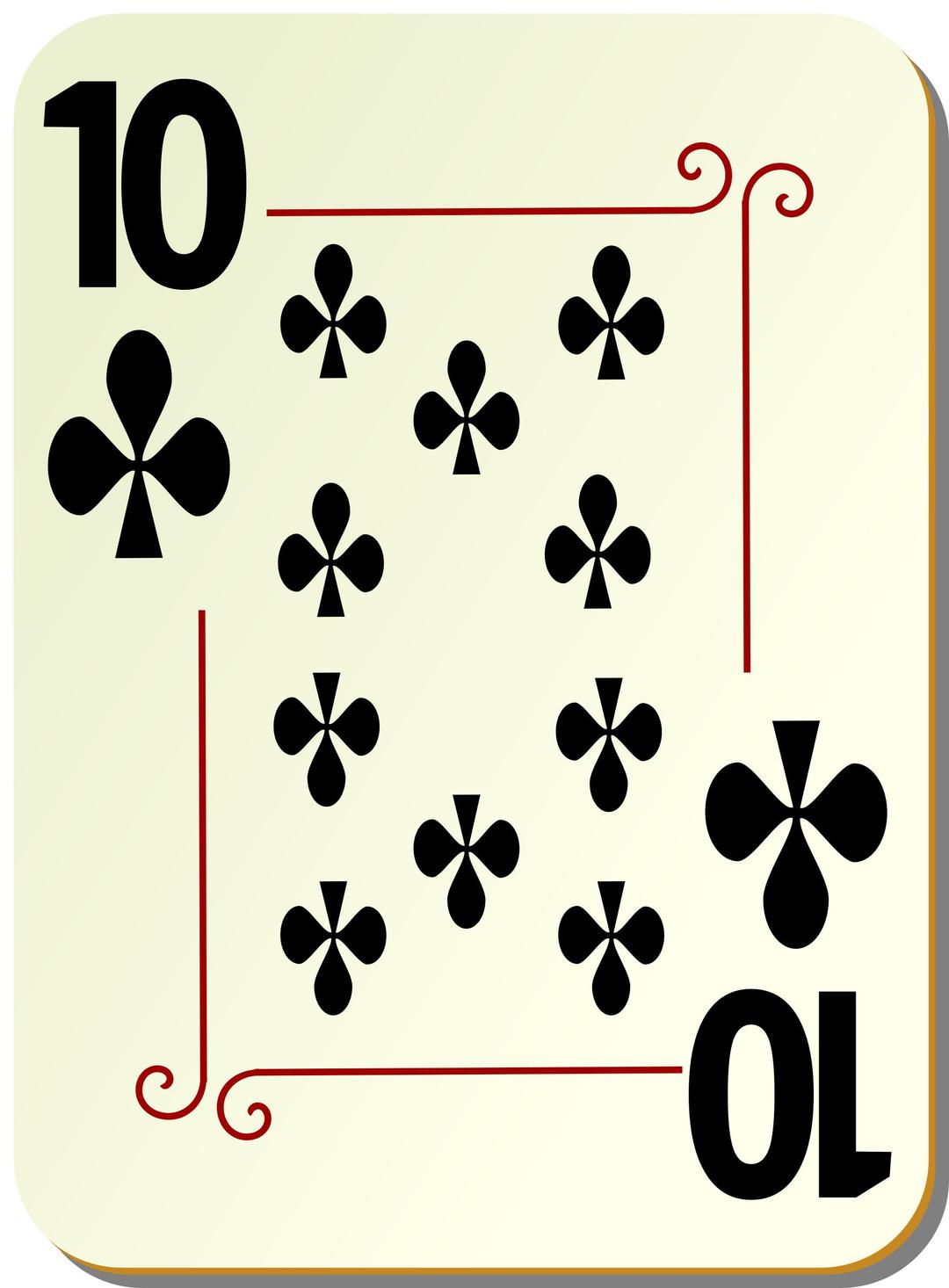 Ornamental deck: 10 of clubs png transparent