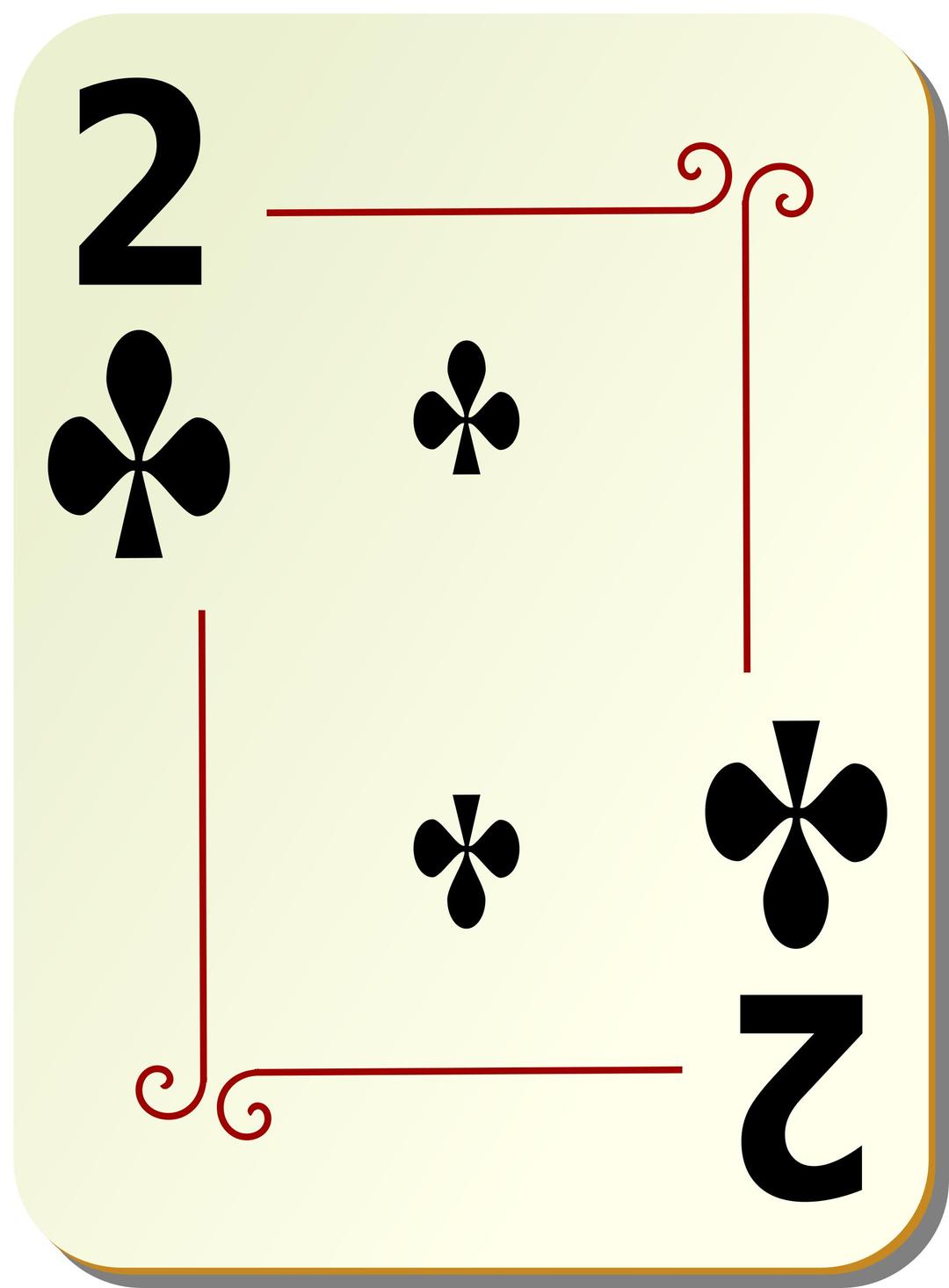 Ornamental deck: 2 of clubs png transparent