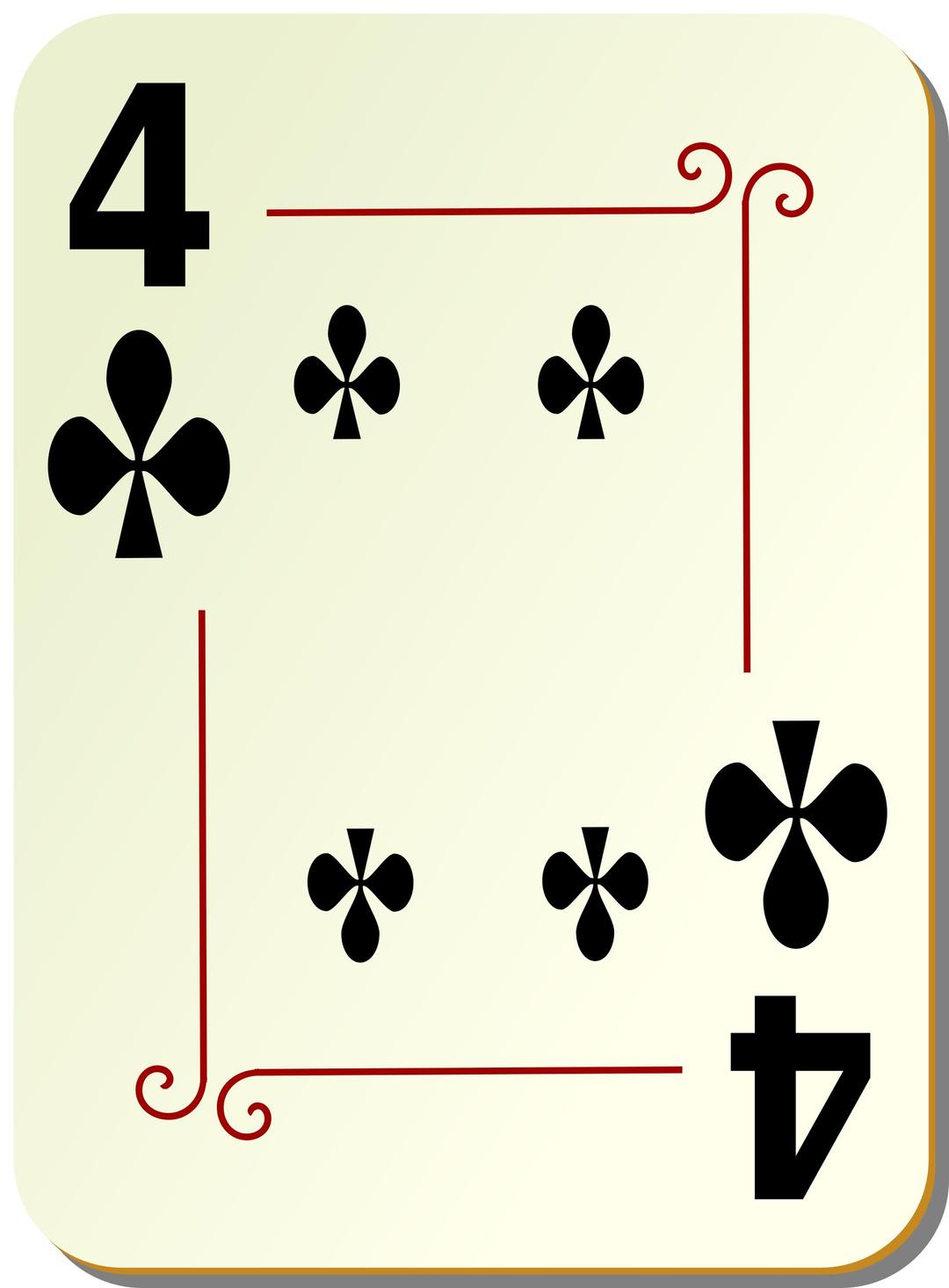Ornamental deck: 4 of clubs png transparent