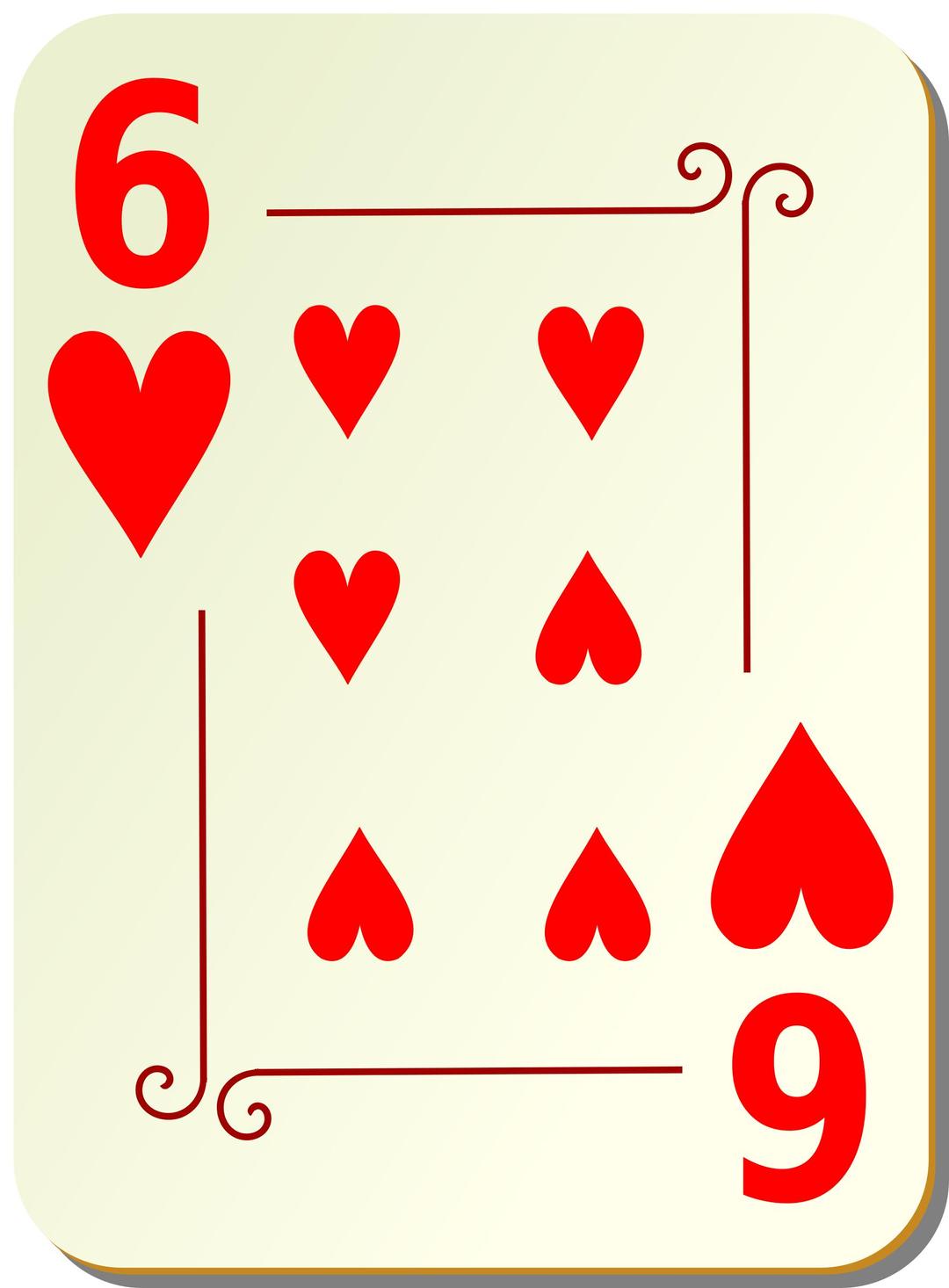 Ornamental deck: 6 of hearts png transparent
