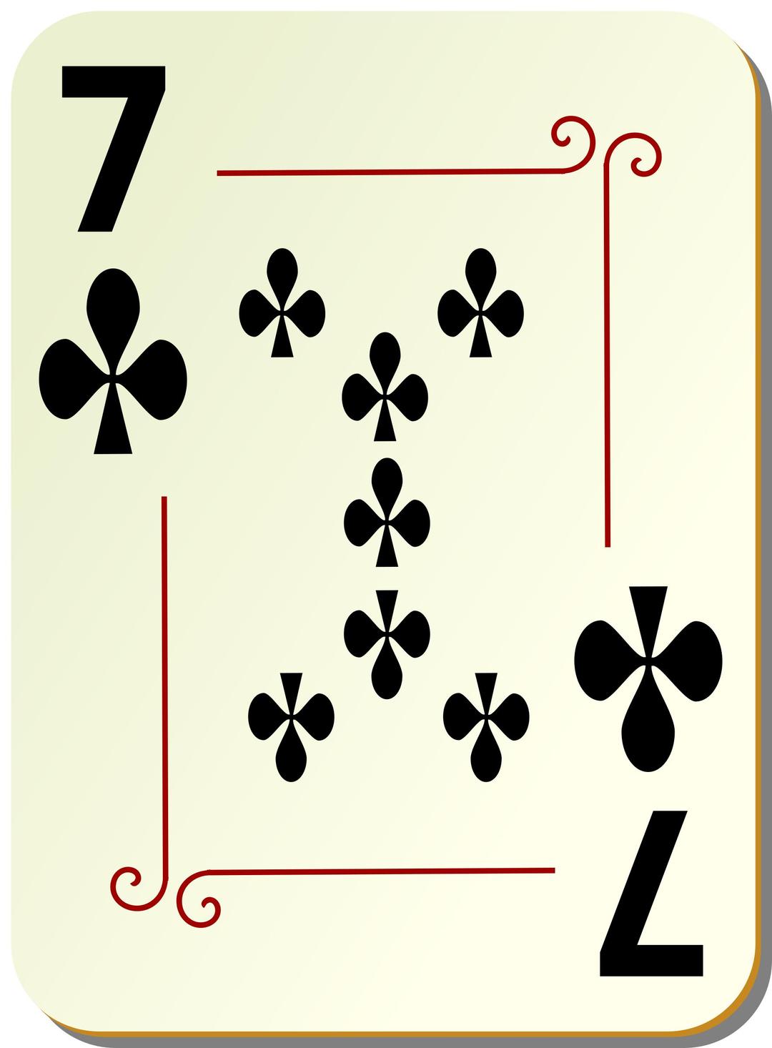 Ornamental deck: 7 of clubs png transparent