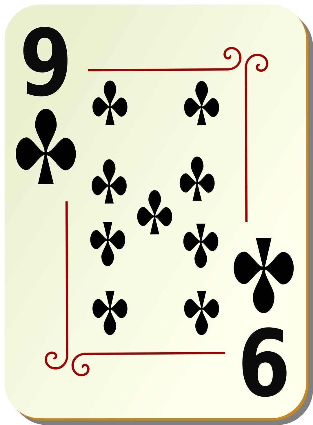 Ornamental deck: 9 of clubs png transparent