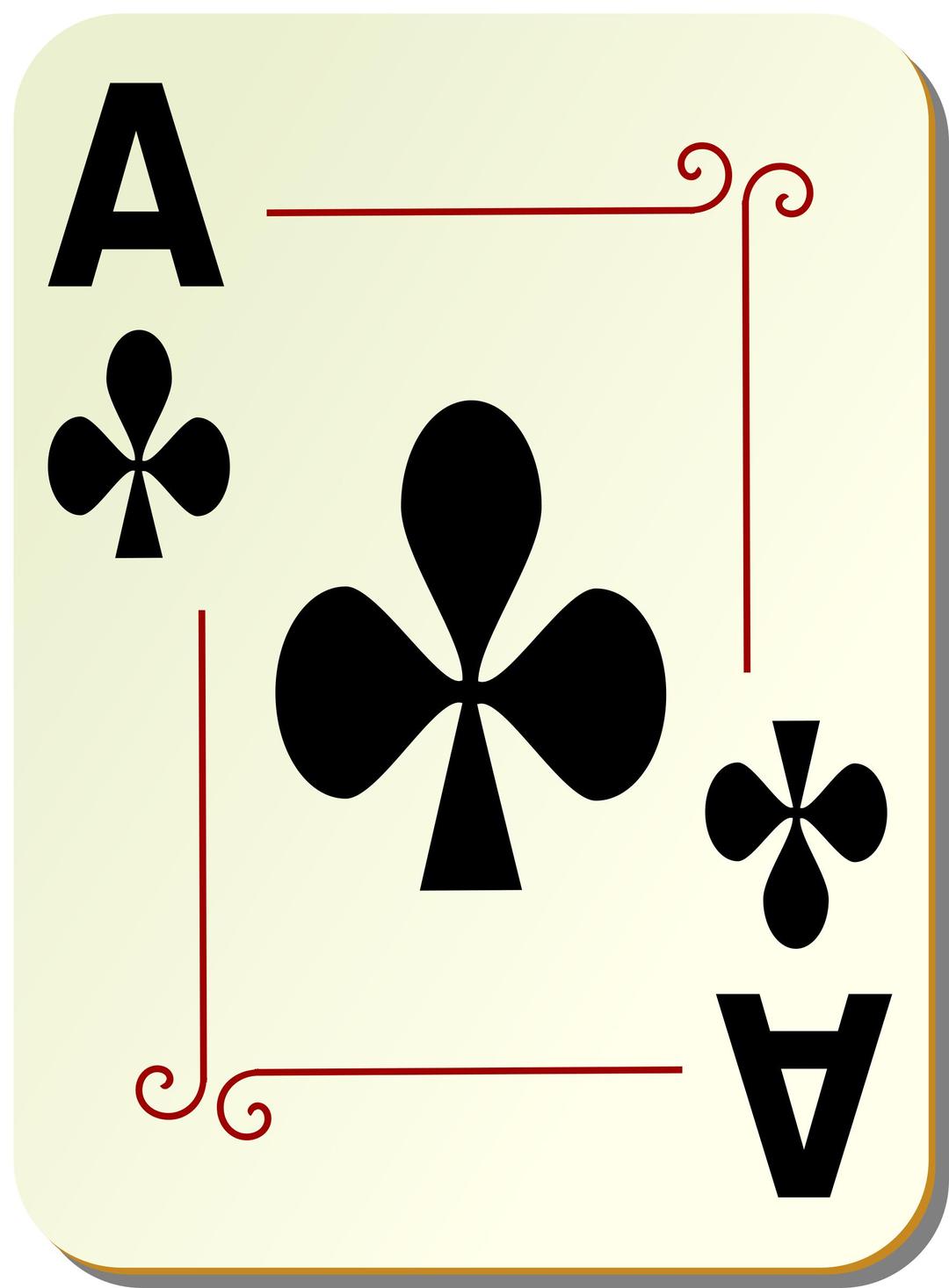 Ornamental deck: Ace of clubs png transparent