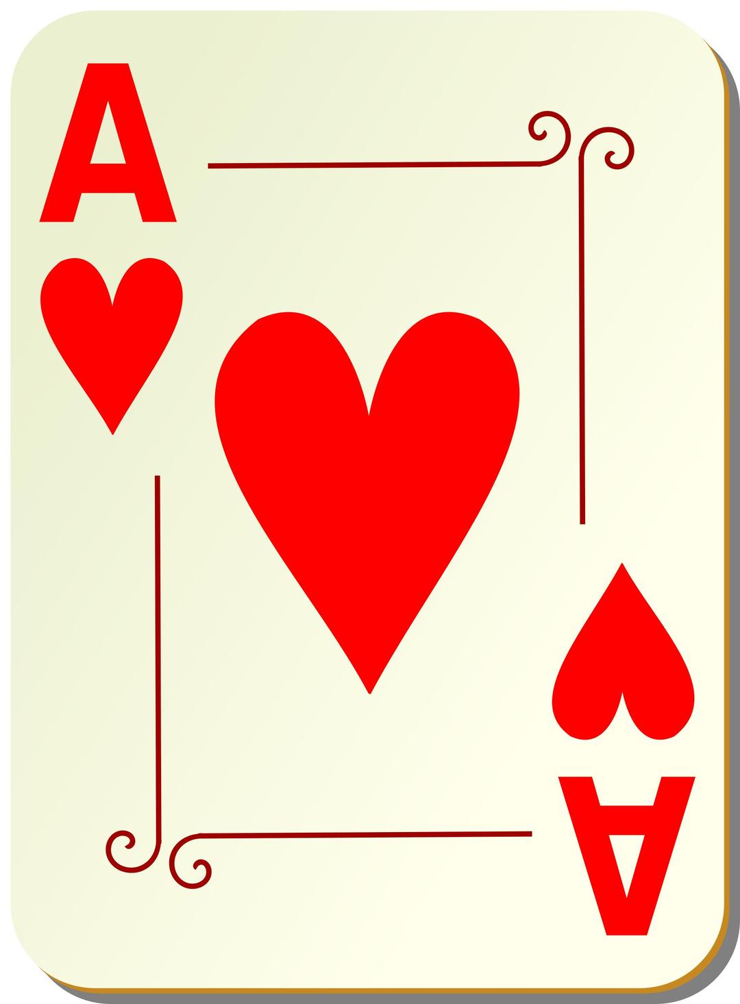 Ornamental deck: Ace of hearts png transparent