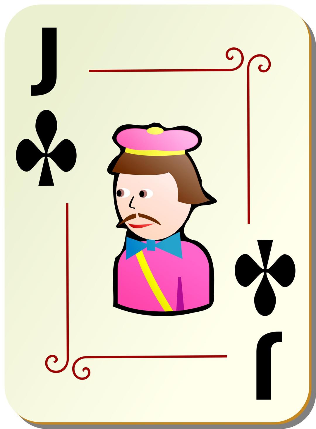 Ornamental deck: Jack of clubs png transparent