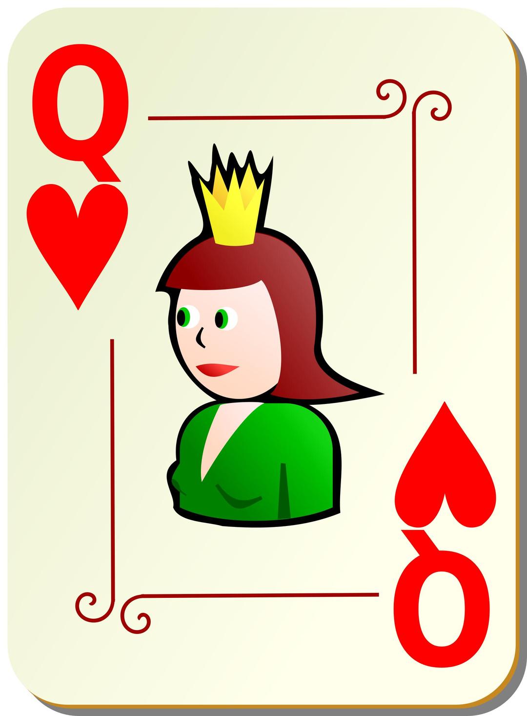 Ornamental deck: Queen of hearts png transparent