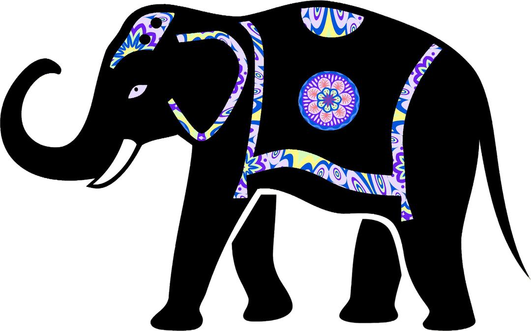 Ornamented Elephant Silhouette png transparent