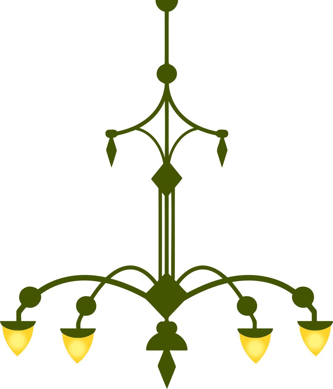 Ornate chandelier vectorized png transparent