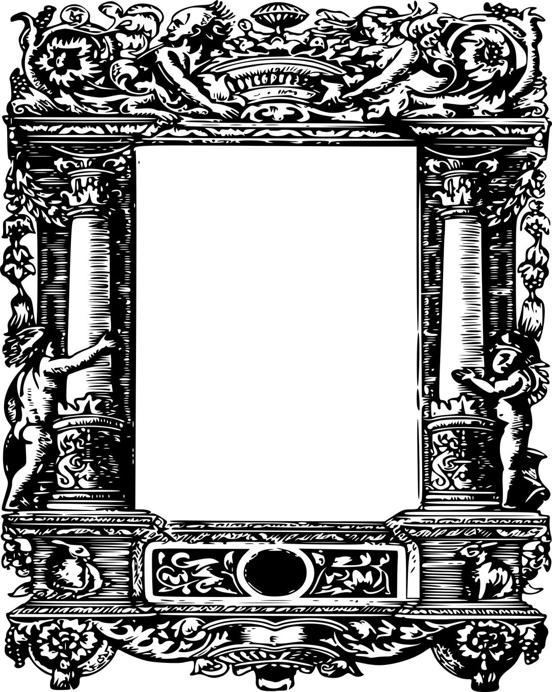 Ornate Curly Column Frame png transparent
