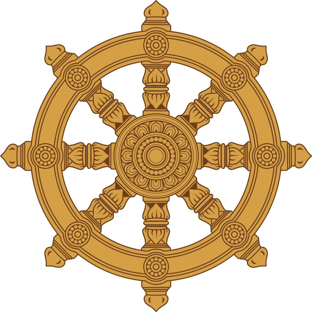 Ornate Dharma Wheel png transparent
