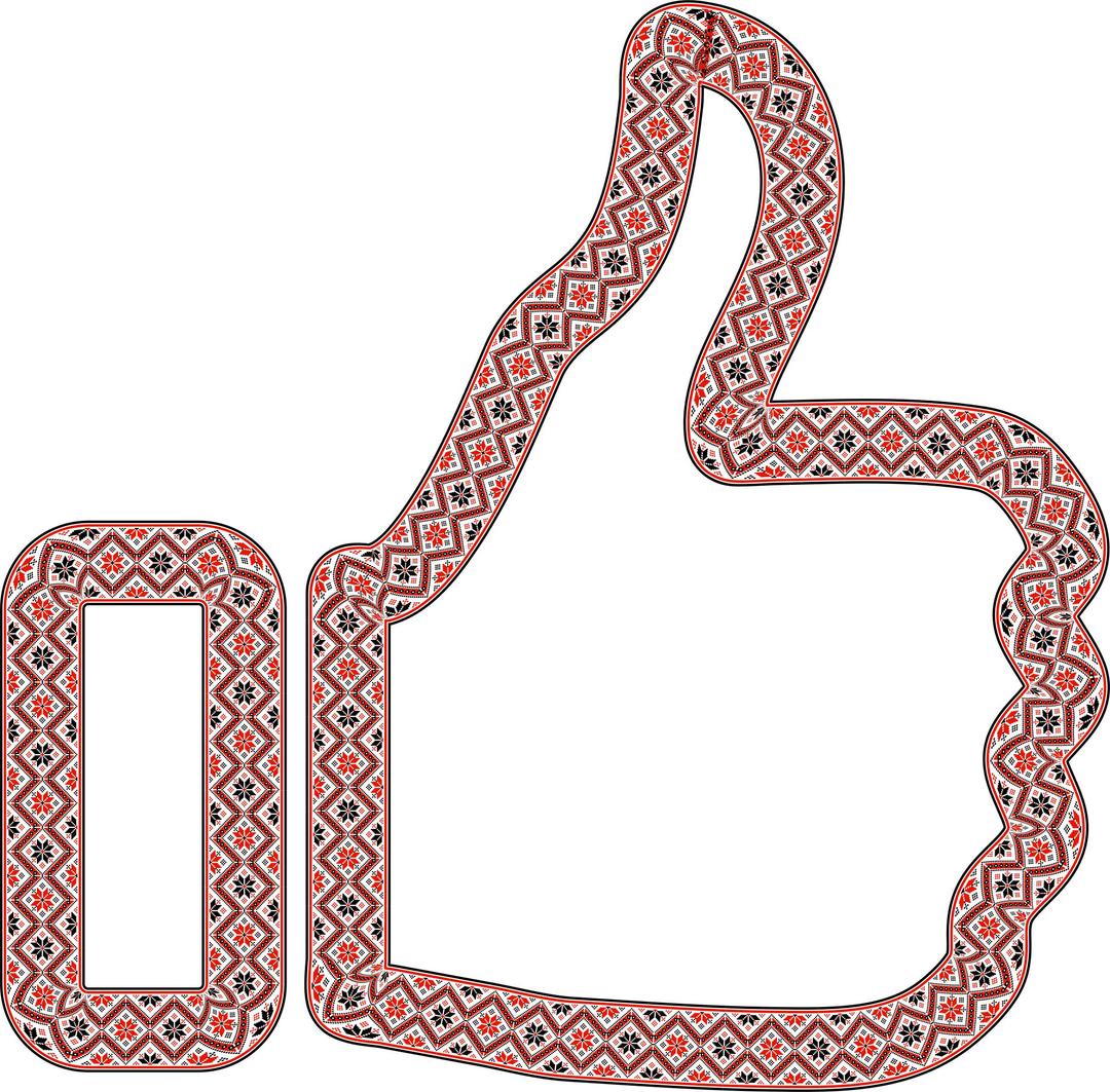Ornate Floral Thumbs Up png transparent