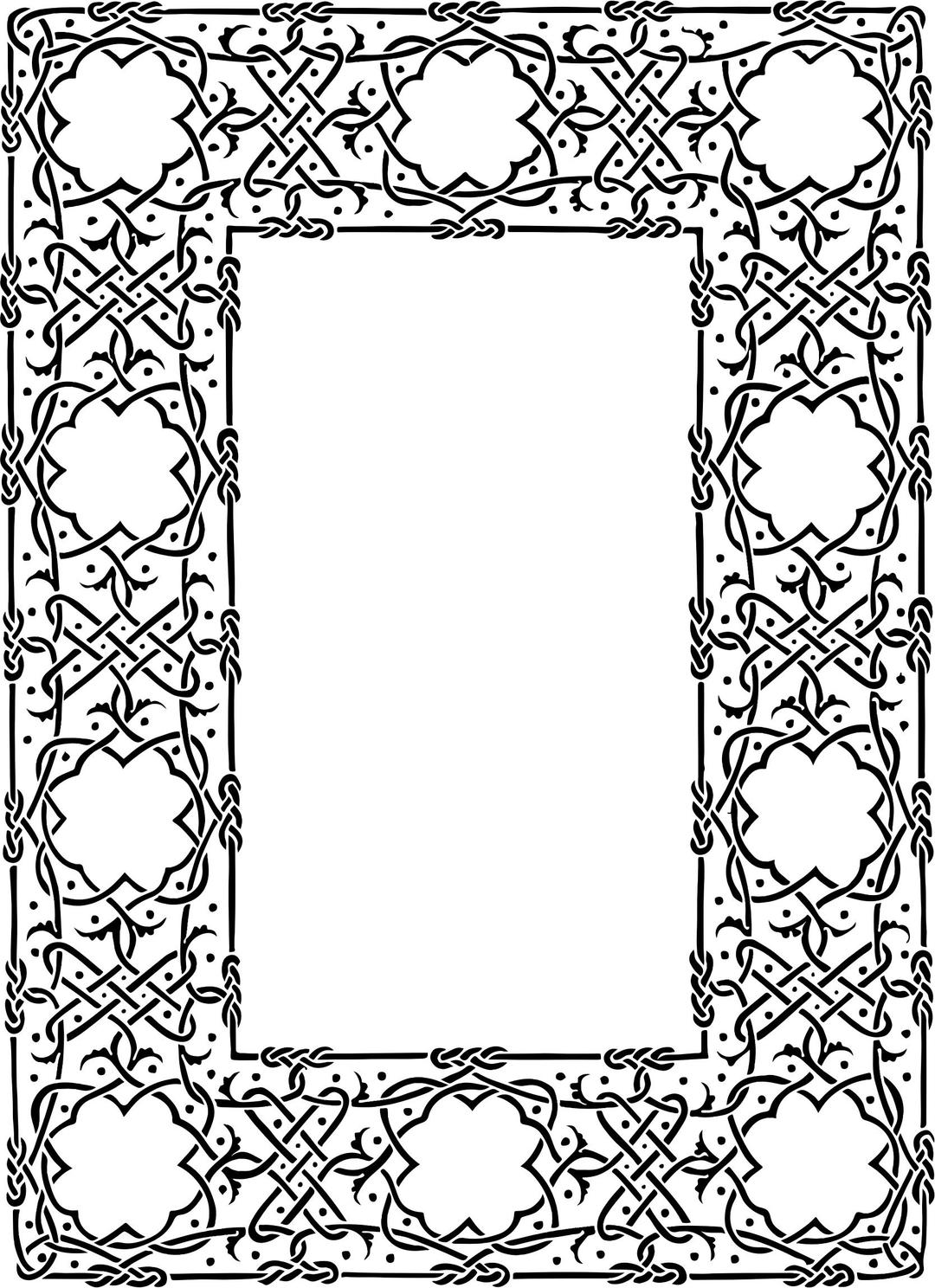 Ornate Geometric Frame Black png transparent