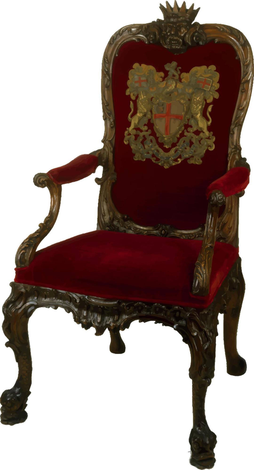 Ornate walnut chair png transparent