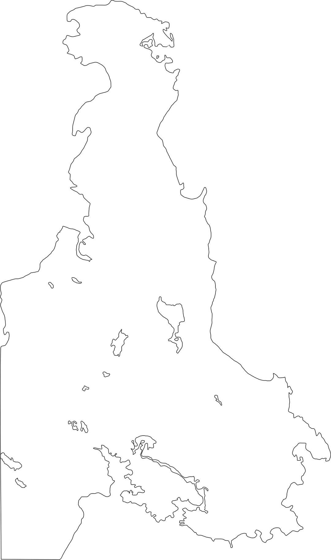 Outline map of Victoria, BC, Canada / Saanich Peninsula png transparent