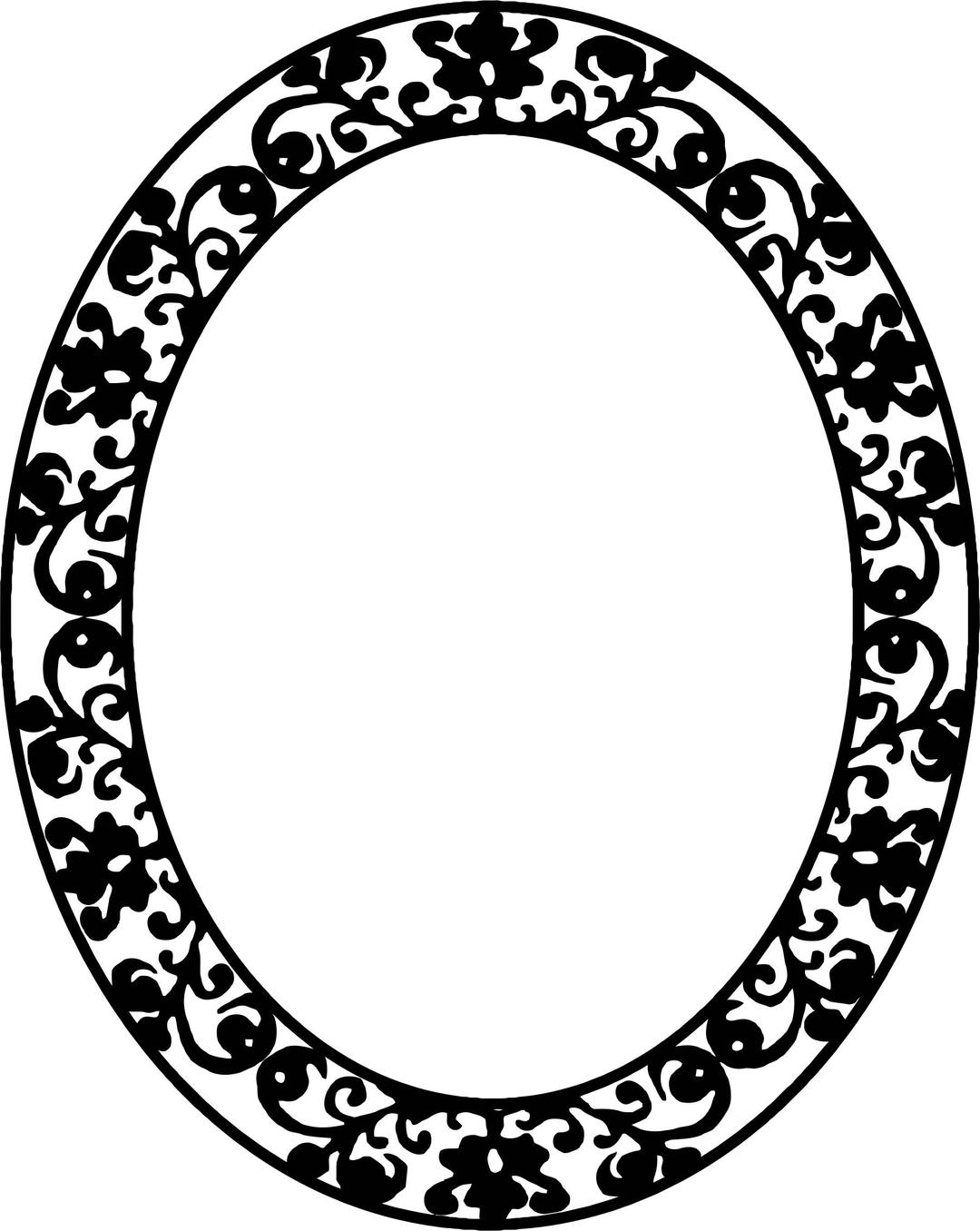 Oval Floral Frame png transparent