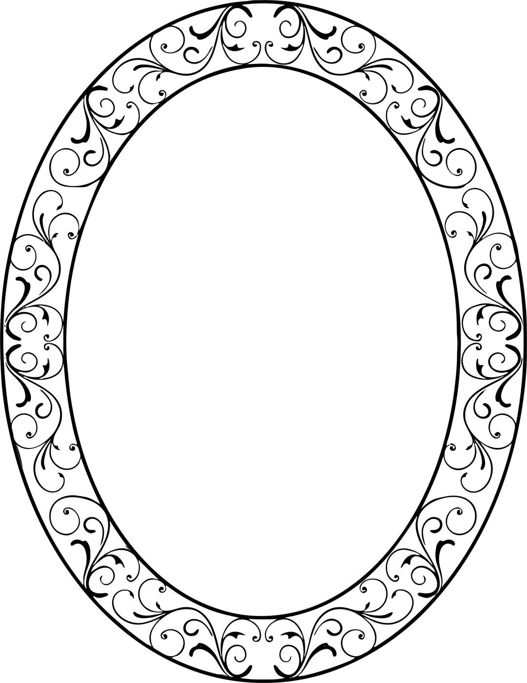 Oval Flourish Frame png transparent