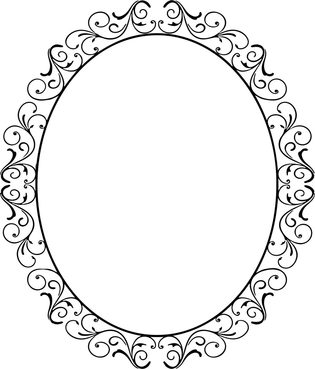 Oval Flourish Frame 2 png transparent