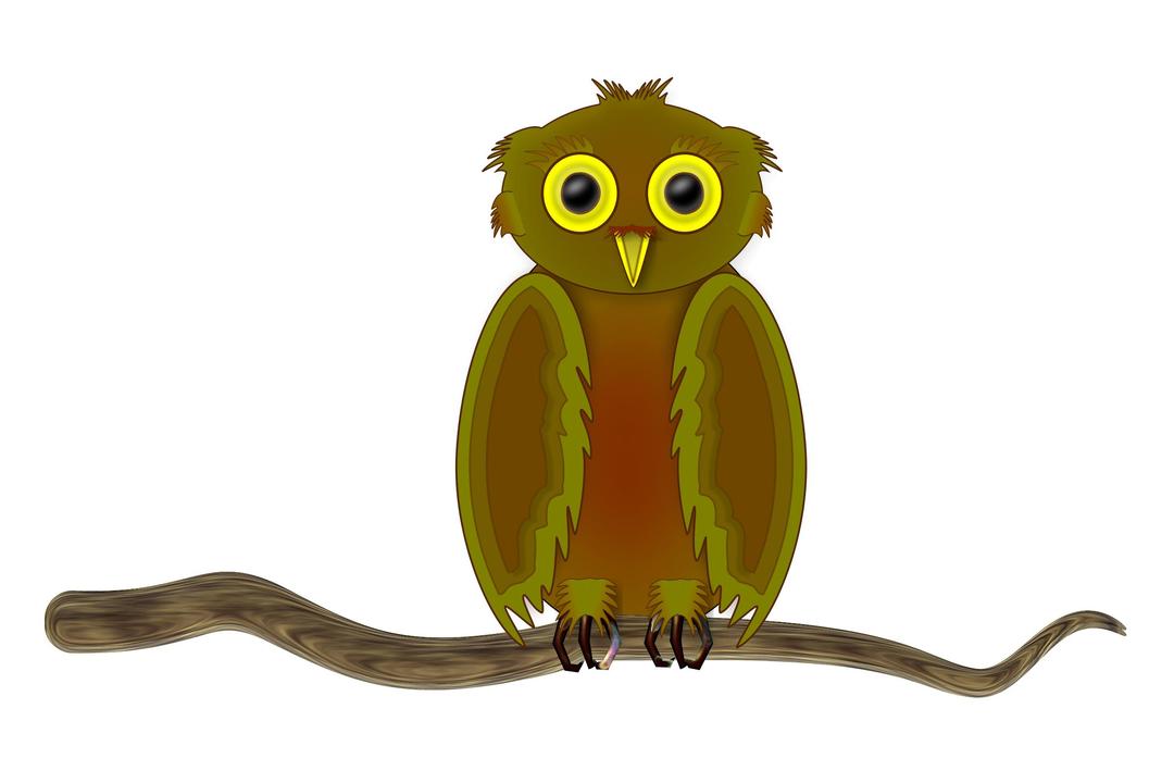 Owl on a Branch png transparent