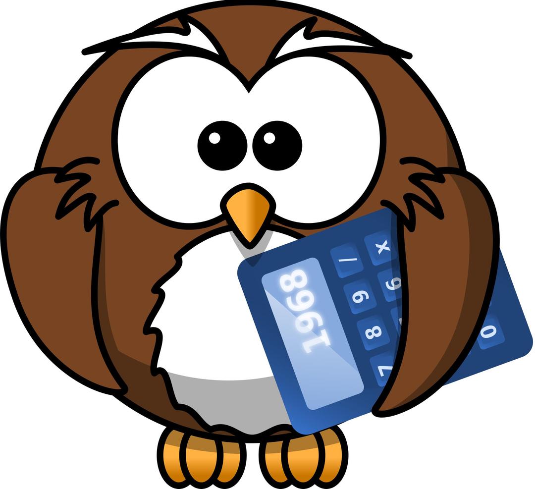 Owl with calculator png transparent