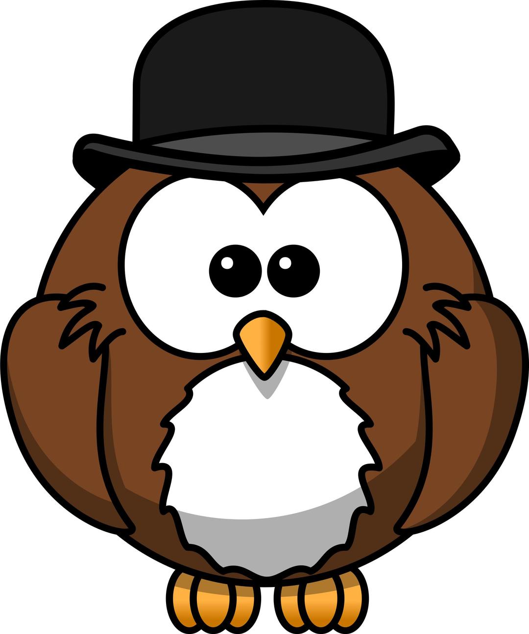 Owl with derby png transparent