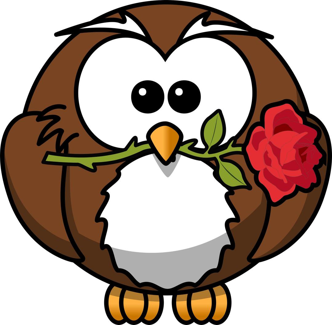 Owl with rose png transparent