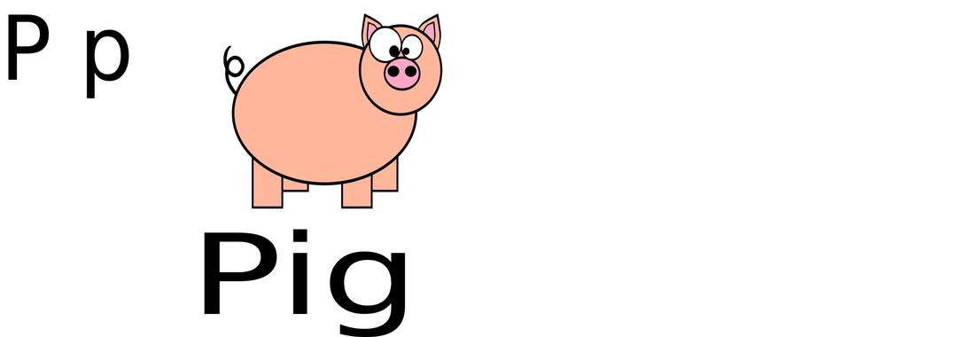 P for Pig png transparent