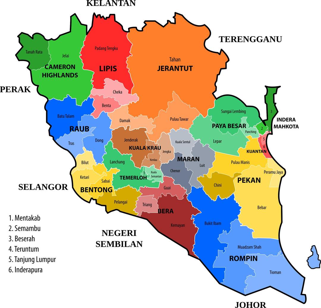 Pahang new electoral map png transparent