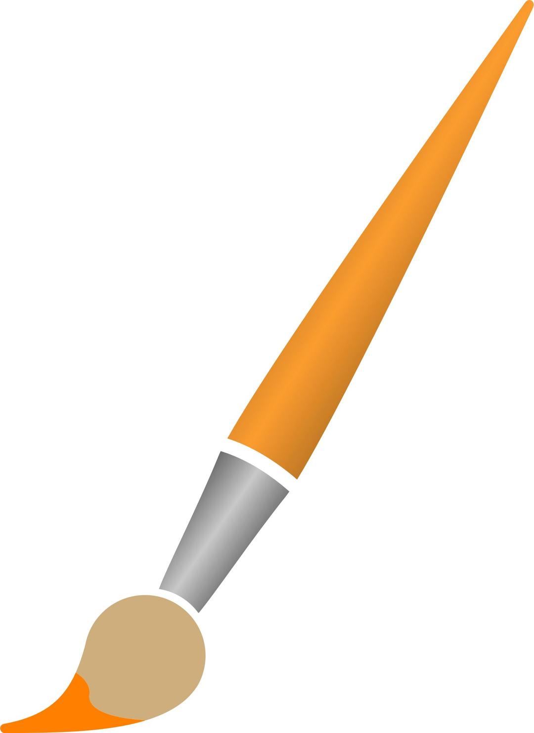Paint Brush with Orange Dye png transparent