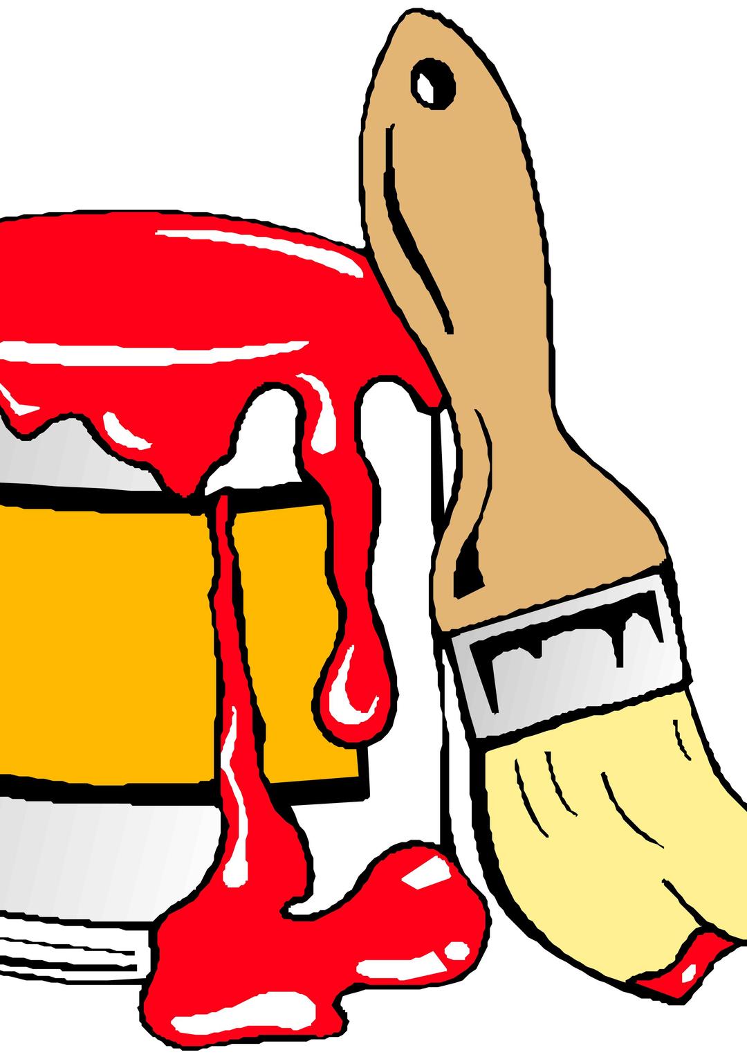 Paint can with brush png transparent