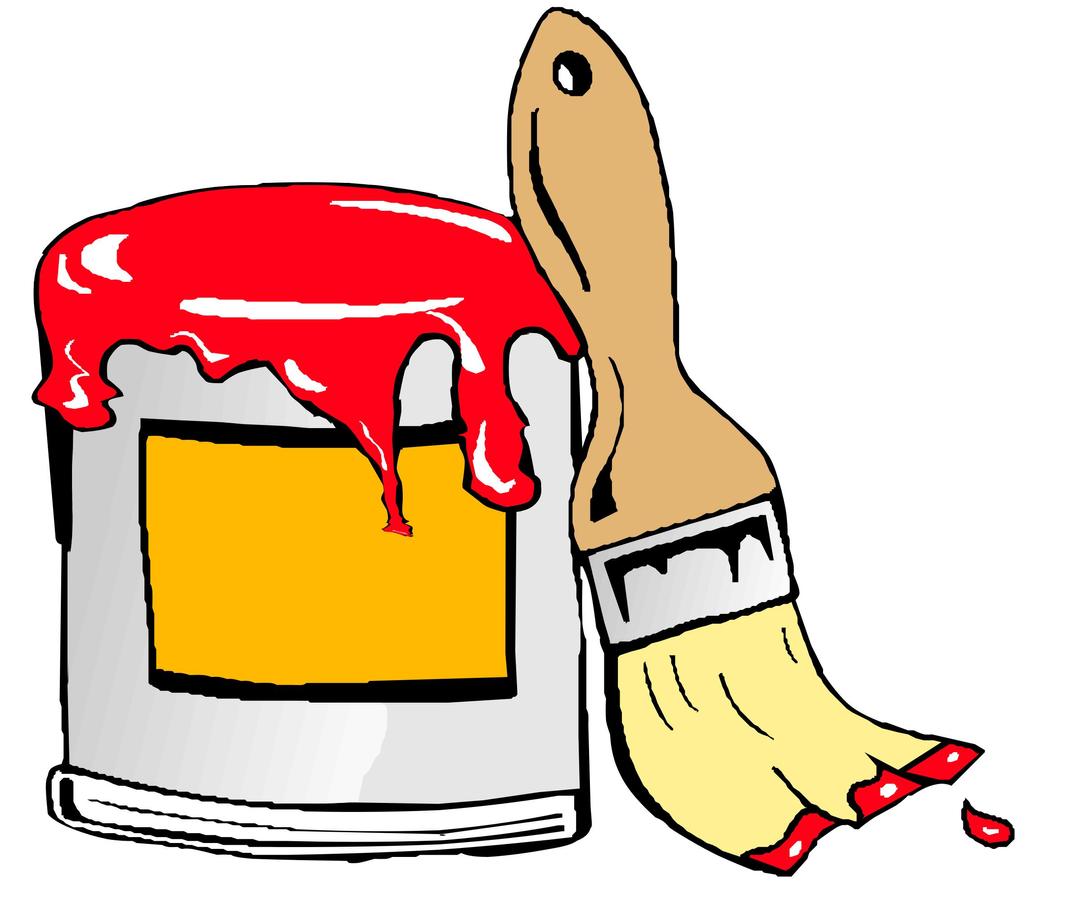 Paint can with brush Animation png transparent