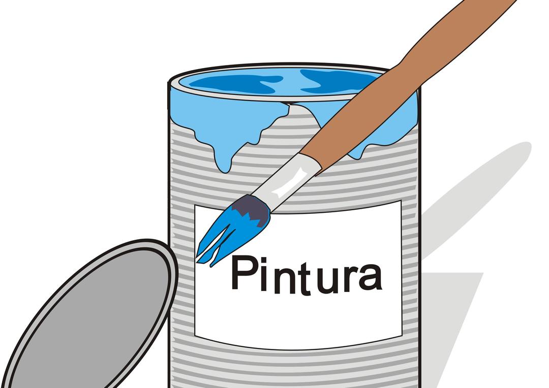 Paint tin can and brush png transparent