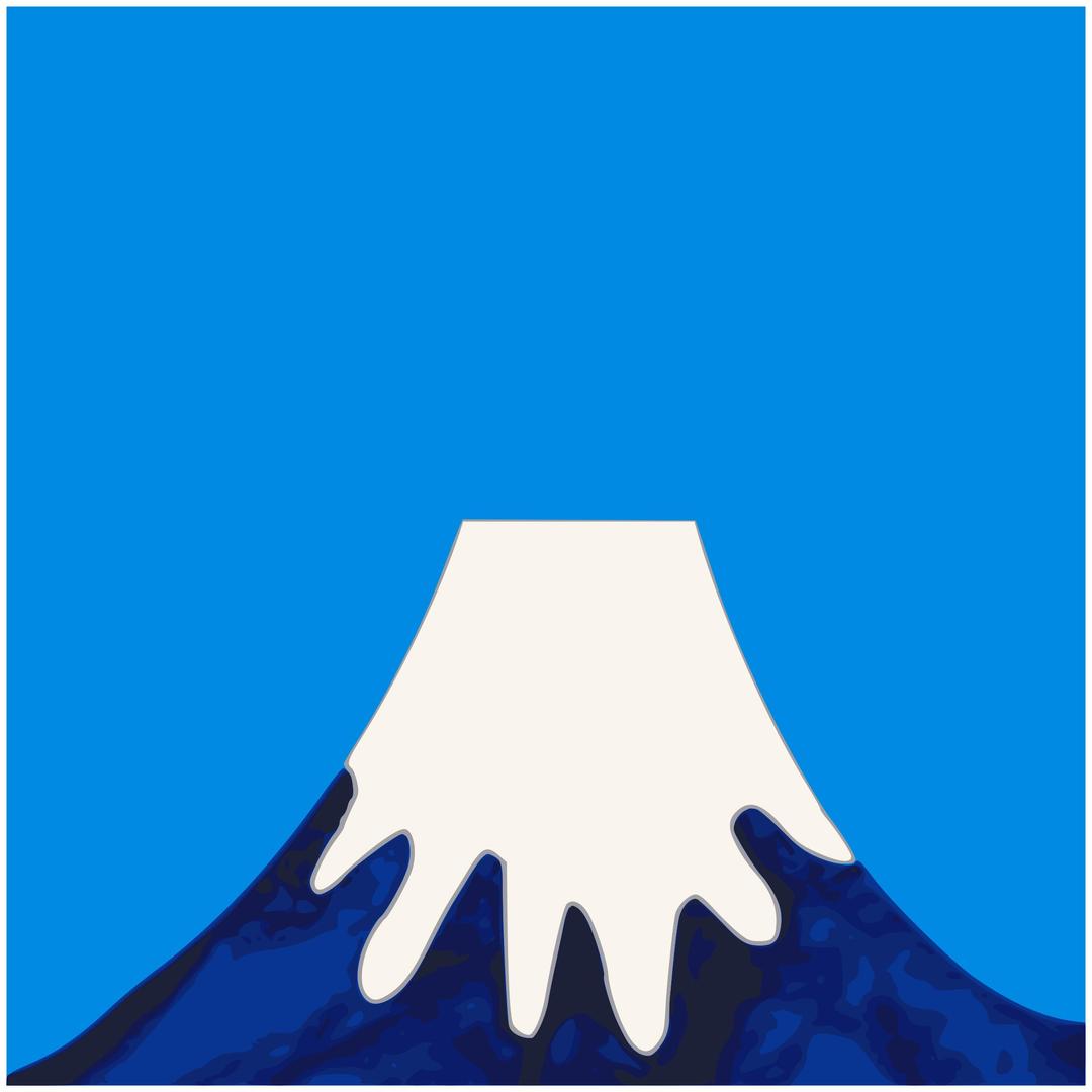 Painted Mount Fuji- simplified and traced png transparent
