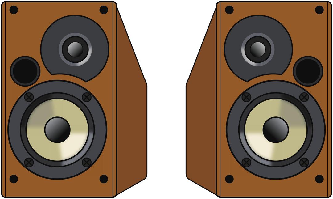 Pair of wooden speakers png transparent
