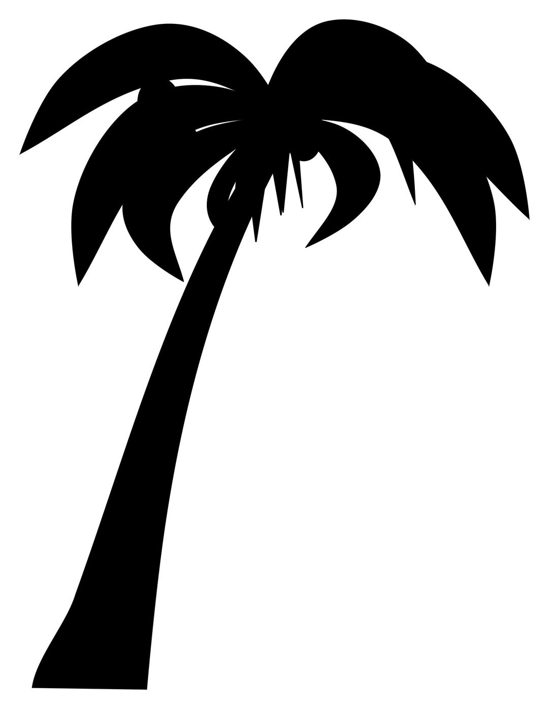 Palm or Coconut Tree Silhouette png transparent