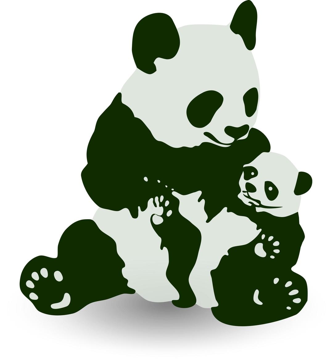 Panda & Baby Panda png transparent