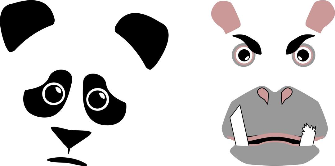 Panda & Hippo png transparent